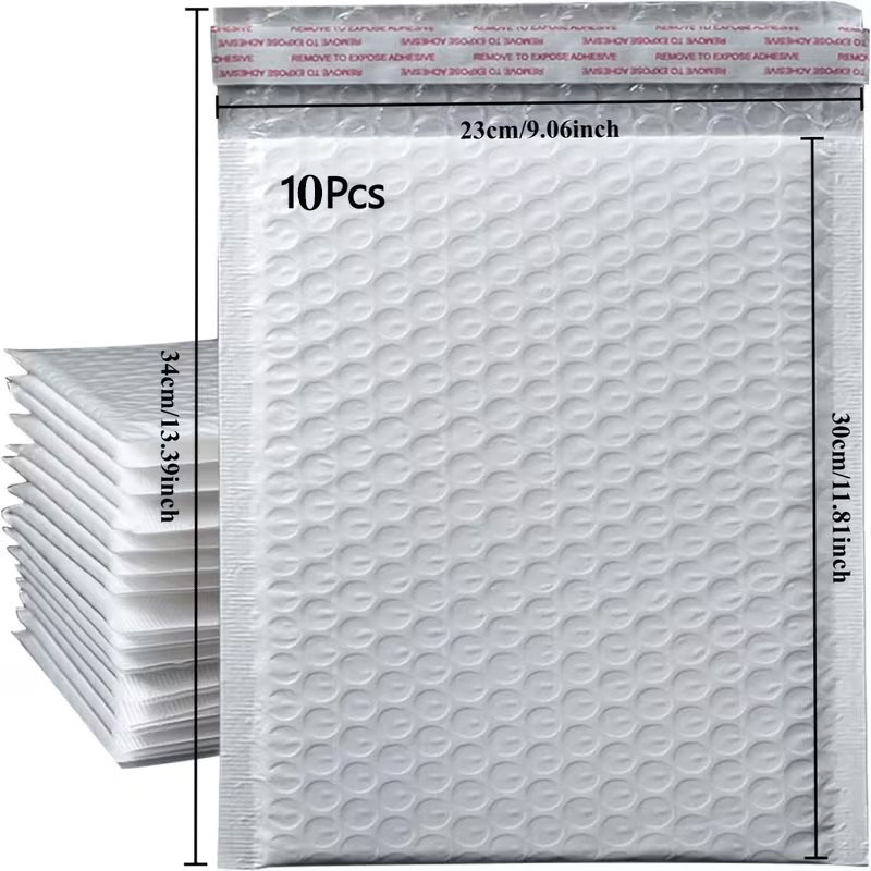 TEMU Lot de 10 enveloppes à bulles durables - et antichoc, sacs d'emballage amortissants légers auto-scellants pour l'envoi en toute sécurité de