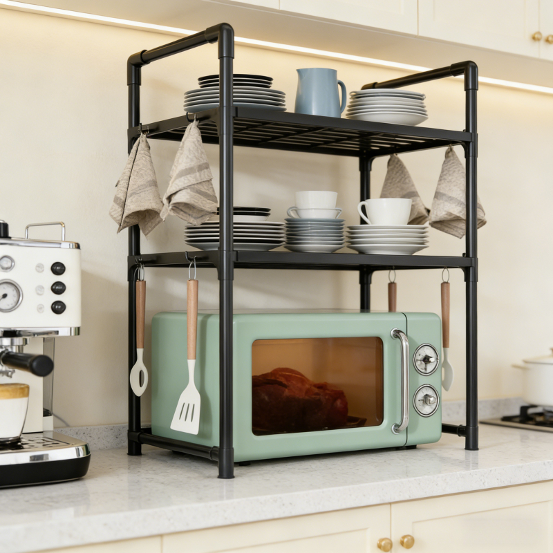 High-quality, Installation-free, Movable Multi-tier Kitchen Storage Rack. Easily Organizes,, Rice Cookers, and Potted Plants, Freeing up Valuable Countertop Space. Nordic Minimalist Style, a Practical Must-have for Any Home. Suitable for Holiday