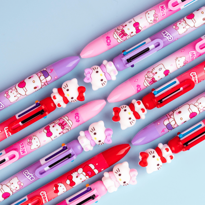 

() Sanrio Hello Kitty 3pcs Suit Ballpoint Pen, Quick-drying Ink, Student And Office Creative Suit