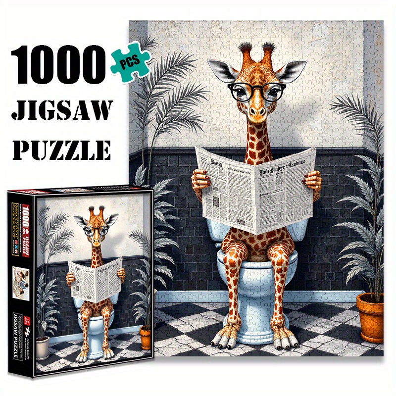 Newspaper-Reading Giraffe 1000pcs Jigsaw Puzzle