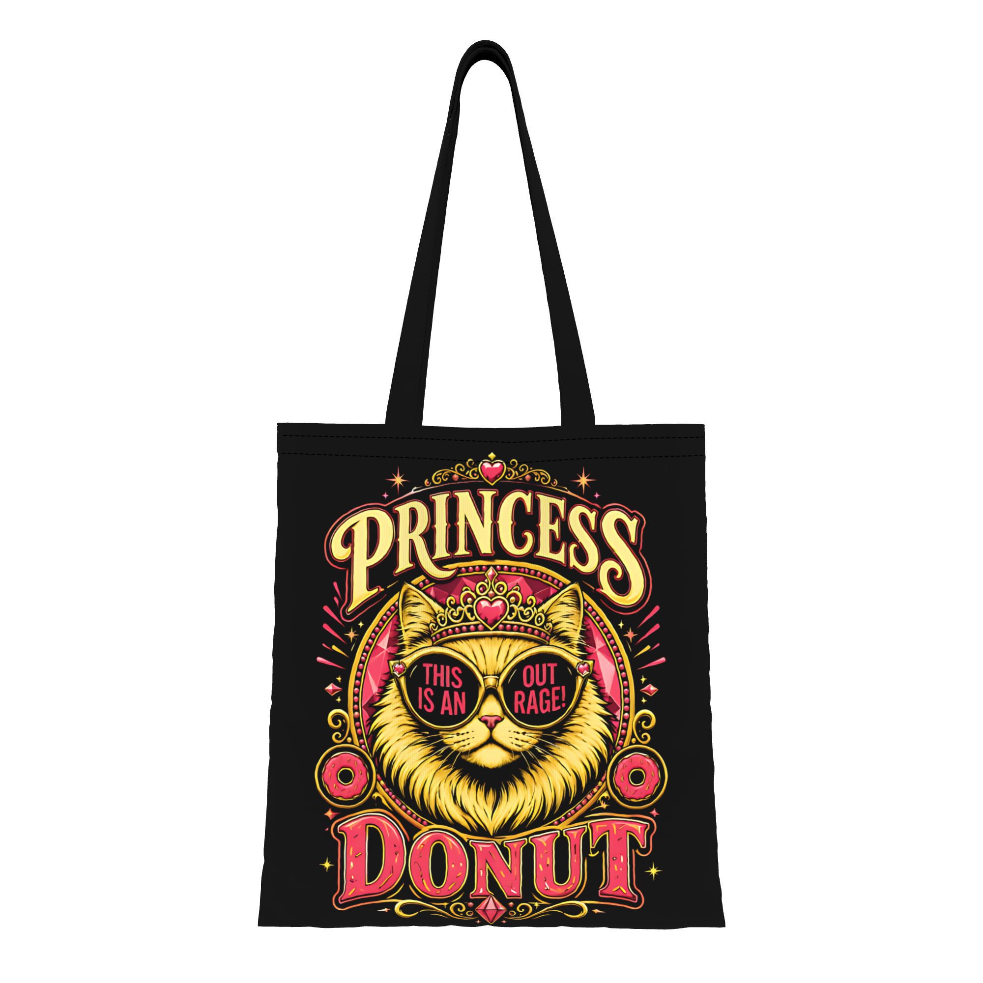 TEMU 1pc Biihudu Large Capacity Foldable Tote Bag With Princess Donut & Crawler Carl Design - Suitable For Travel, Book Gifts,, Shopping, Book Lover