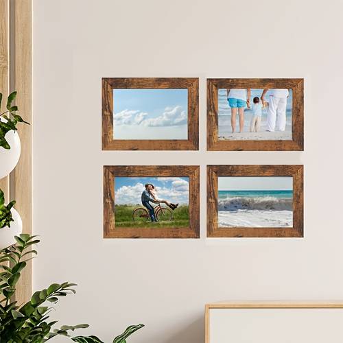set de 3 piezas - marco de fotos pequeño, soporte para exhibición de fotos, para escritorio y exhibición en pared, marco de fotos estilo vintage