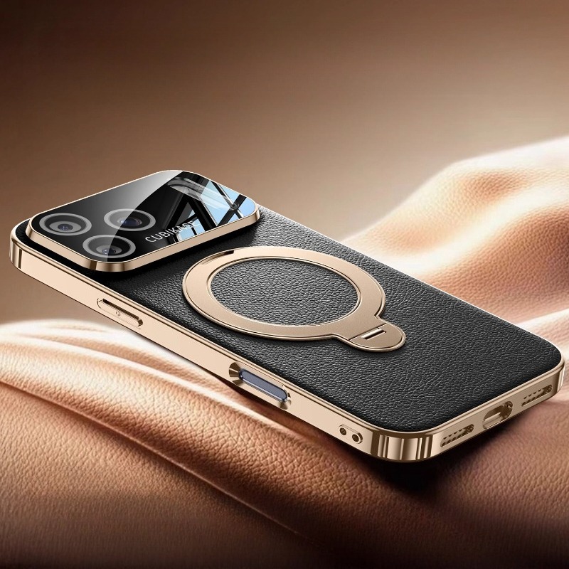 Phone Case: New Protective Case For Iphone 17 Pro, Featuring A Magnetic Stand, Full Coverage For The Camera, Drop-resistant Design, And Made Of High-quality Synthetic Leather For A .