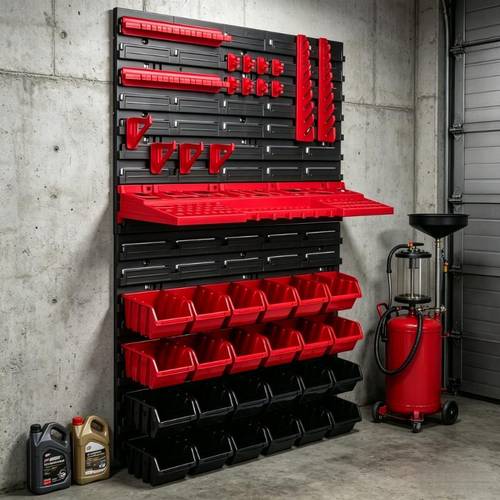wall mounted multi functional tool organizer heavy duty high quality plastic storage rack for woodworking auto parts space saving garage workshop storage with multiple compartments tool hardware holder woodworking tools storage racks