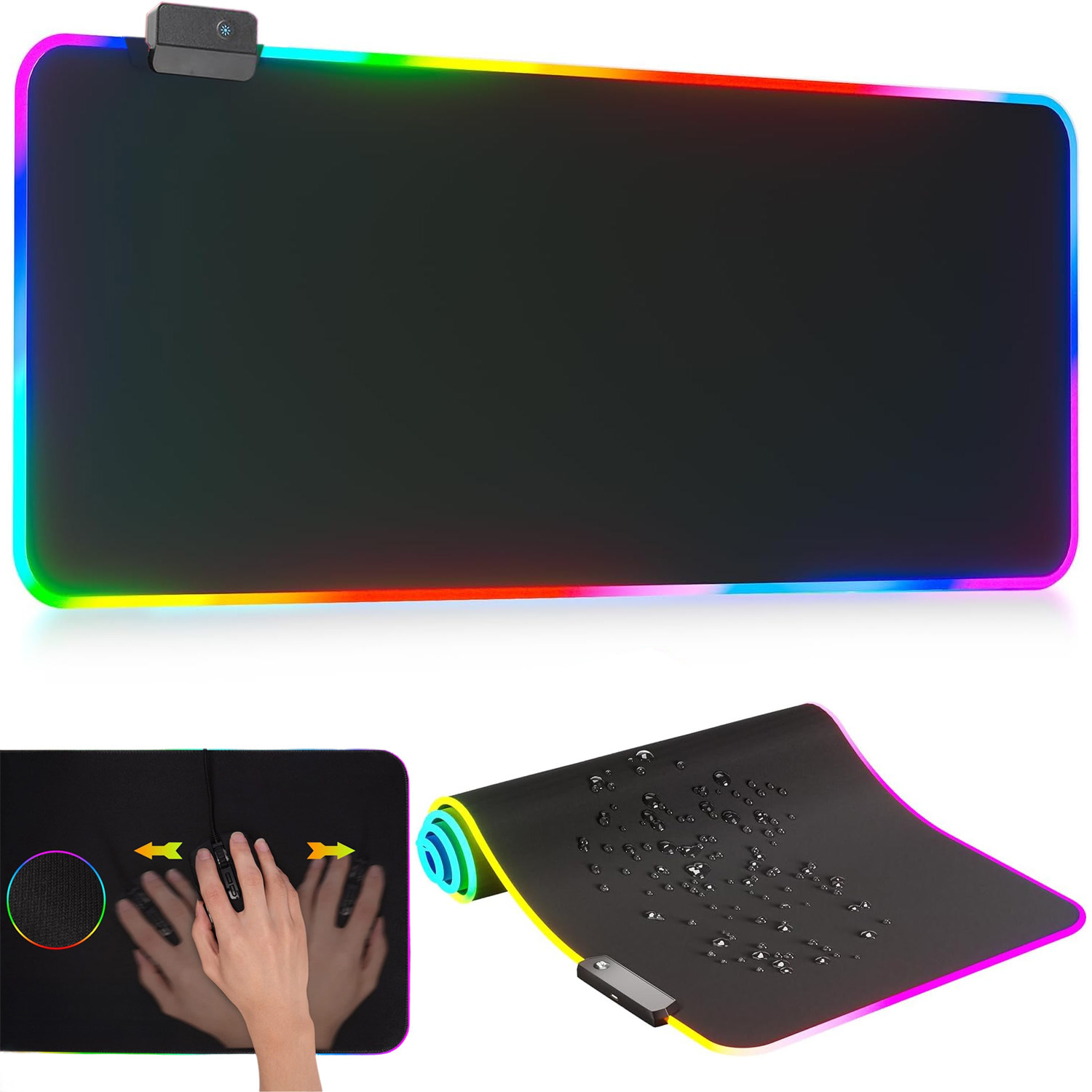 TEMU Large Extended Desk Pad Compatible For Keyboard & Mouse - Non-slip Base, Soft Gaming Mousepad With Desk Mat Suitable For Computer, Pc, Laptop,