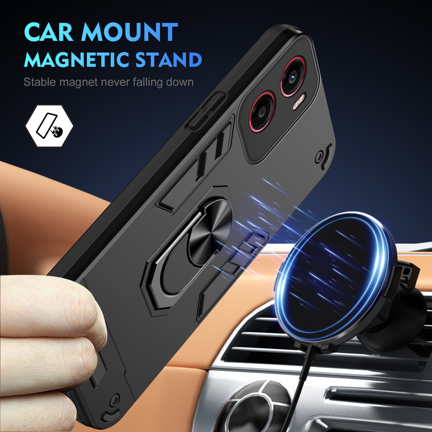 Cover per Xiaomi Redmi Note 8T, Custodia in Pelle PU con Slot per Schede, Magnetica Portafoglio Cover per Xiaomi Redmi Note 8T, Nero