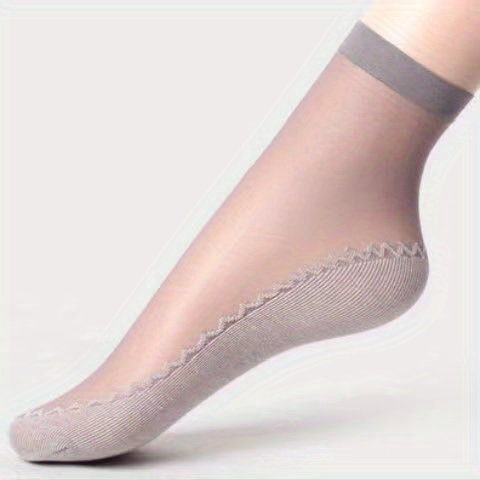 10 pairs of 5 feeling breathable socks womens short socks for spring summer and autumn with sweat absorption and anti slip flesh color details 8