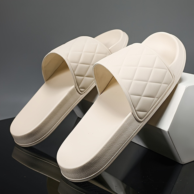 mens lightweight eva slip on slippers arch support anti slip sole cushion   slip on sandals for indoor outdoor beach   slip on closure large size   ideal for mens everyday formal use indoor footwear diamondpattern design durable pvc sole Product details 5