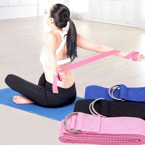 Sangle De Yoga Segmentée Avec 8 Boucles - Élastique, Pour étirement, Pilates, Rééducation - Polyester/coton