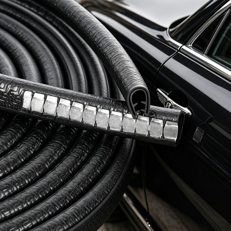 TEMU 3.5-meter Long Anti-collision Strip For Car Doors, U-shaped Rubber Sealing Strip Protection Tape, Car Door Anti-collision Rubber Clips, Easy To