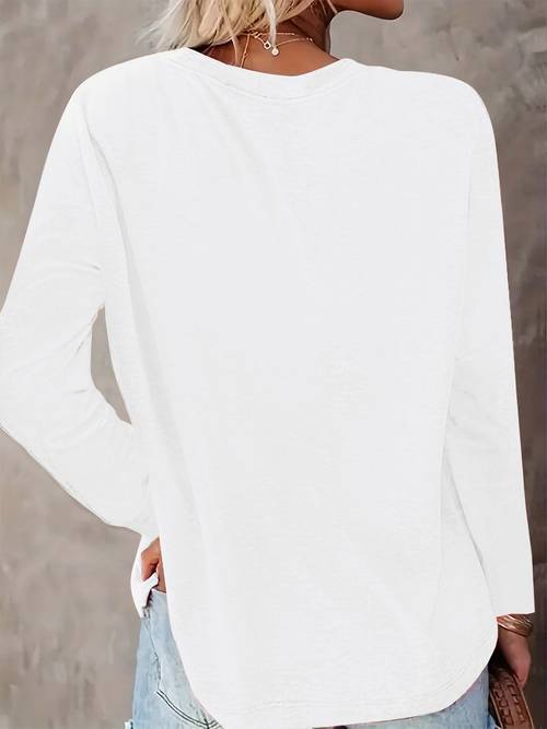 graphic print t shirt long sleeve crew neck casual top for womens clothing