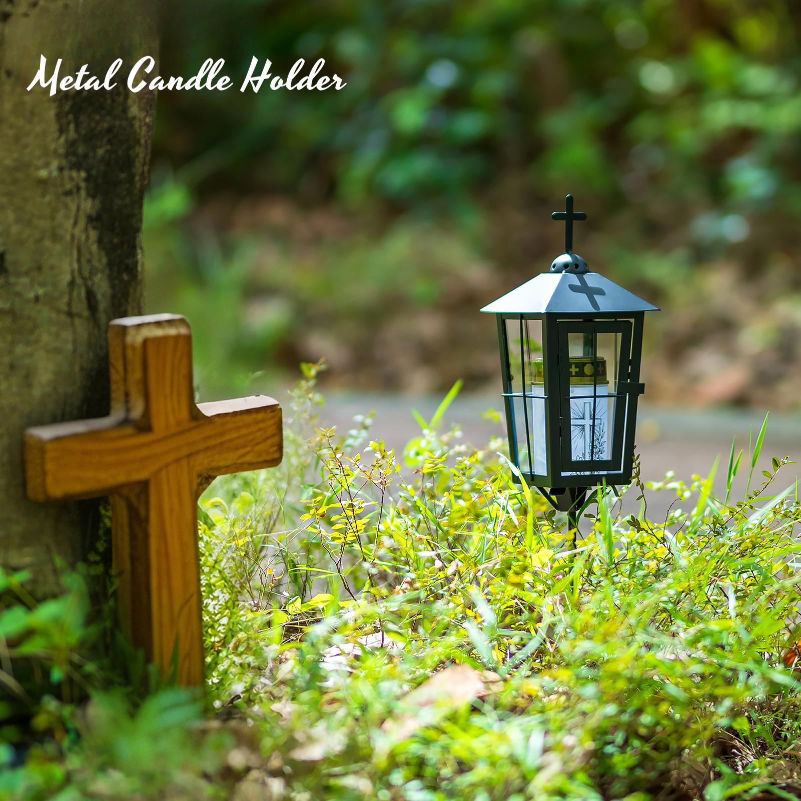 Image of [] Long Pole Ground Insert Cross Lamp - Black - 1pc