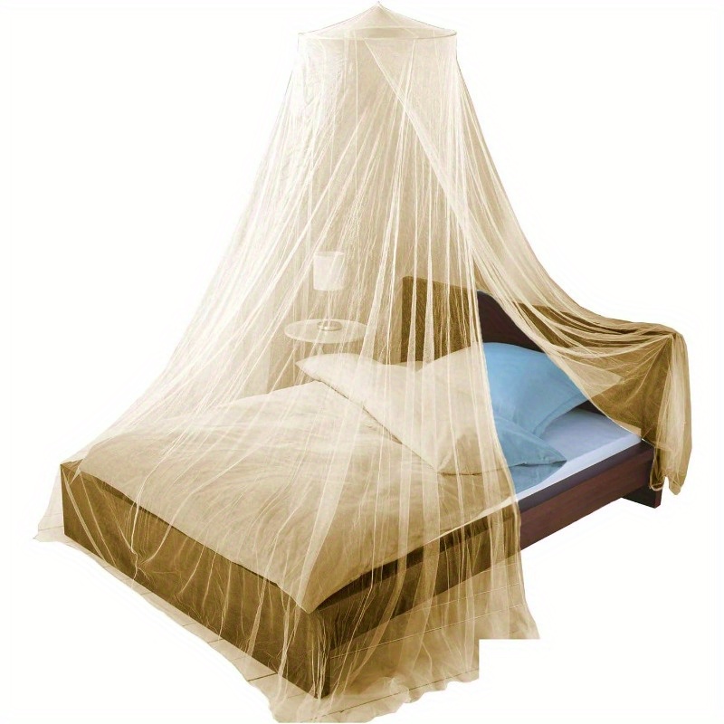 decorative elegant bed net canopy set including full hanging kit ideal for indoors or outdoors intended for a for covering beds cribs hammocks beige queen king details 0
