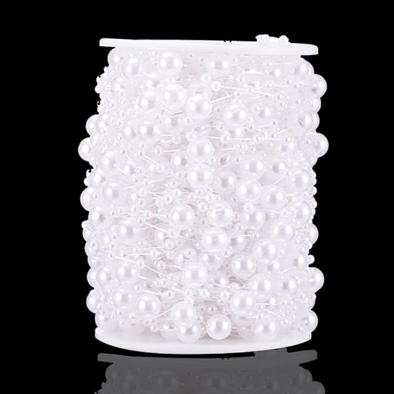 500cm Pearl String - Fishing Line Artificial Pearl String Beaded Chain Garland Flower Wedding Party Decoration, Party Supplies