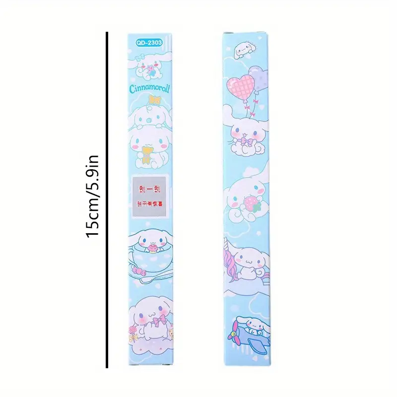 24pcs big eared dog scratch-off mystery box pens - cute blue cartoon design, retractable fine tip, durable plastic, black ink, school & office supplies, back to school essentials, cute pens, school stationery, design, smooth writing Product details 4