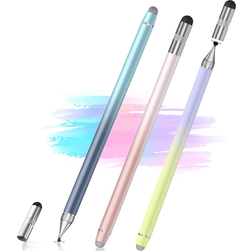 

3-pack Macaron Gradient Stylus Pens, 3-in-1 Precision Touchscreen Pens For Ipad, Iphone, & Windows Devices, No Battery Needed, Non-electronic Components