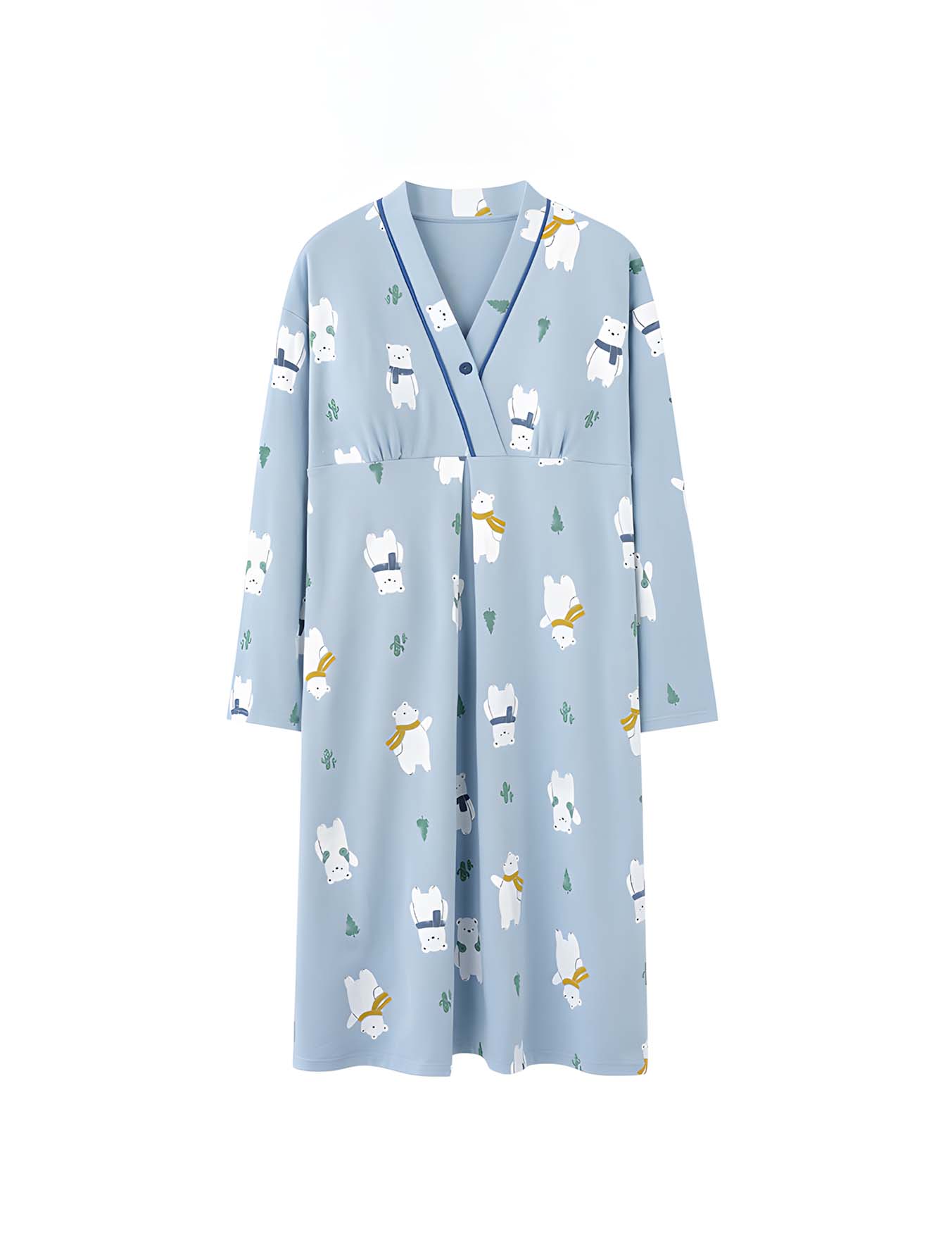 maternity nightgown with breast pad soft v neck long sleeve maternity dress for pregnancy postpartum breastfeeding cute animal cloud print loose   season   maternity clothes  able pregnancy wear   maternity design medium   fabric Product details 21