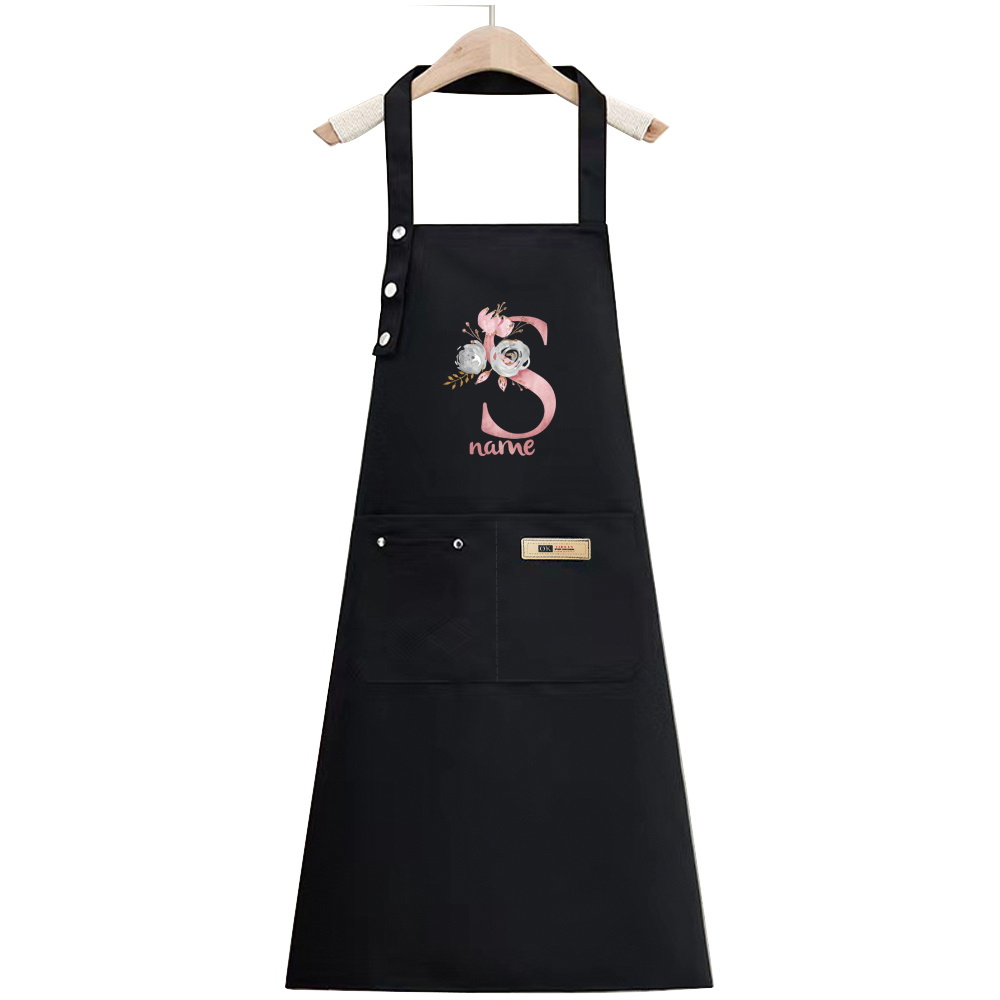 TEMU [custom Item] 1pc Customized Personalized Name Flower Apron, New High- Apron, Design - Adjustable Shoulder Strap - , Perfect For Cooking,