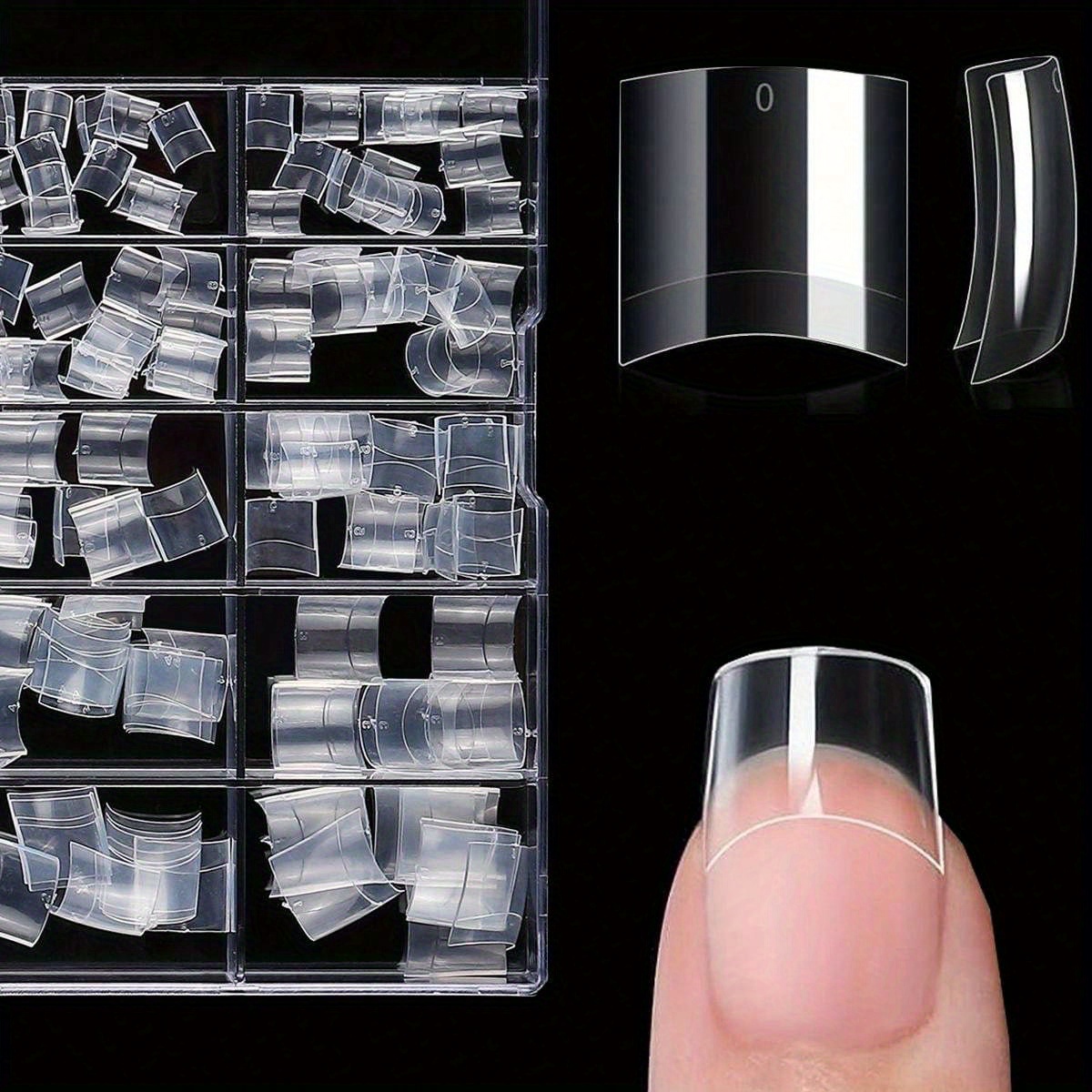 

100pcs/box Short Tips Clear Half Cover False Nails French Style Artificial Fake Tip For Acrylic Nail Extension Manicure Press On Tool