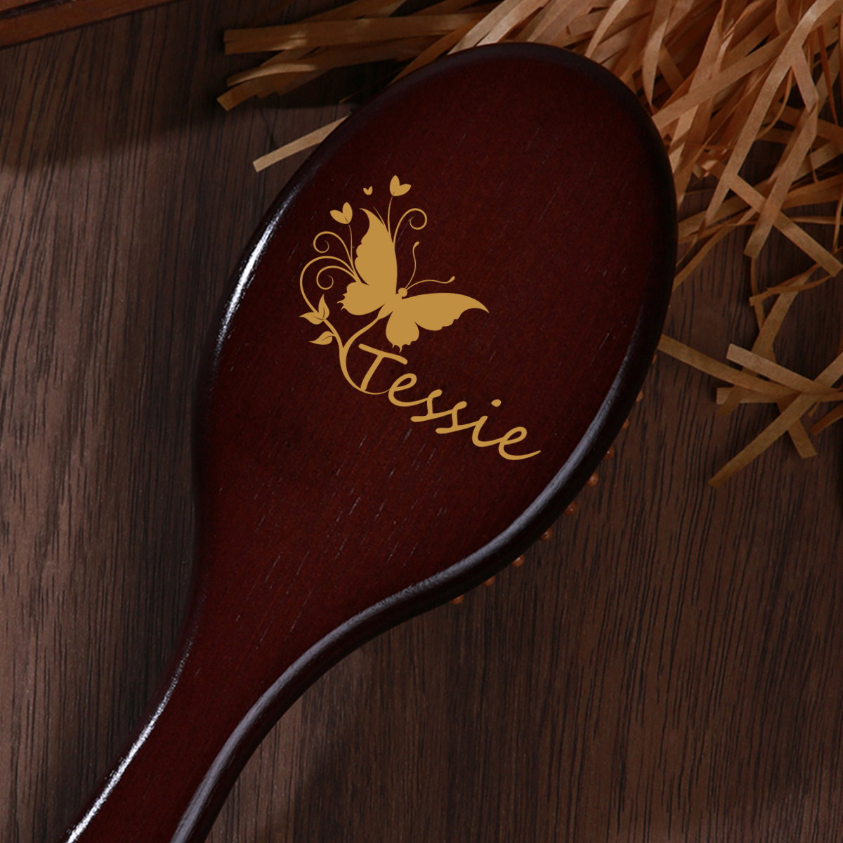 

[1pc ] 1pc Engraved , Personalized Wooden Comb, , For , For , , , Christmas For