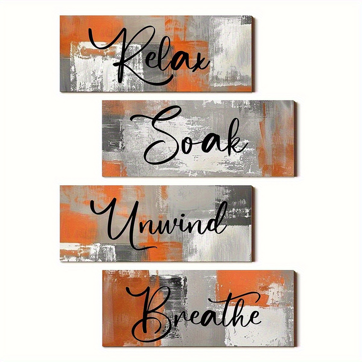 TEMU 4pcs Set Of Wooden Decorative Art Inspirational Slogans, Perfect For Decorating Living Room, Bedroom, Bathroom And Kitchen, Making It A Gift,