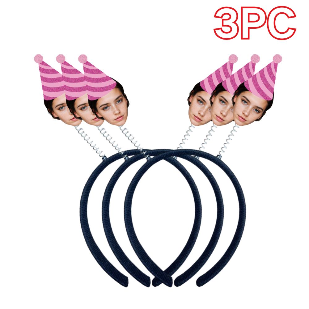 TEMU Personalized Photo Headband, Custom Photo//pet Picture Headband, Custom Photo Birthday Hat, Suitable For Birthday Party Photo Props And