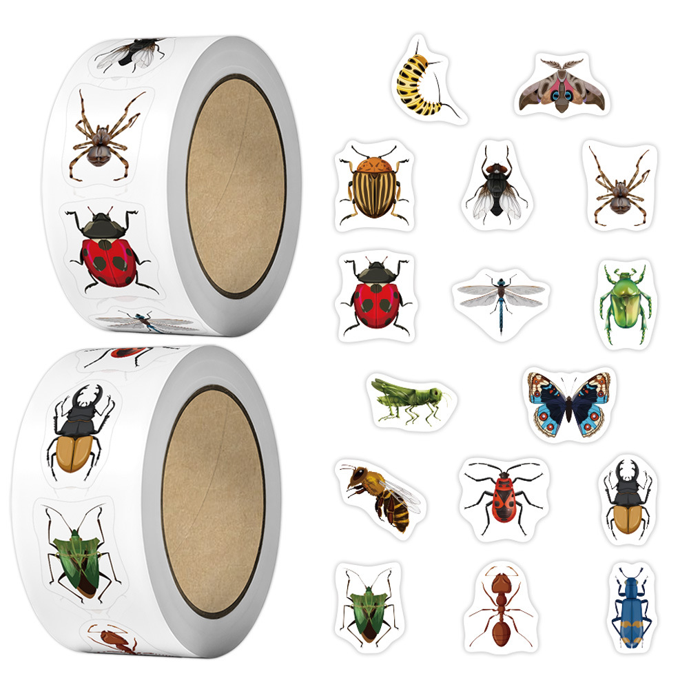 TEMU 500 Hojas de Pegatinas de Oficina con Diseños de Moscas, Mosquitos e Insectos, Sellos para Documentos, Pegatinas de Suministros de Oficina