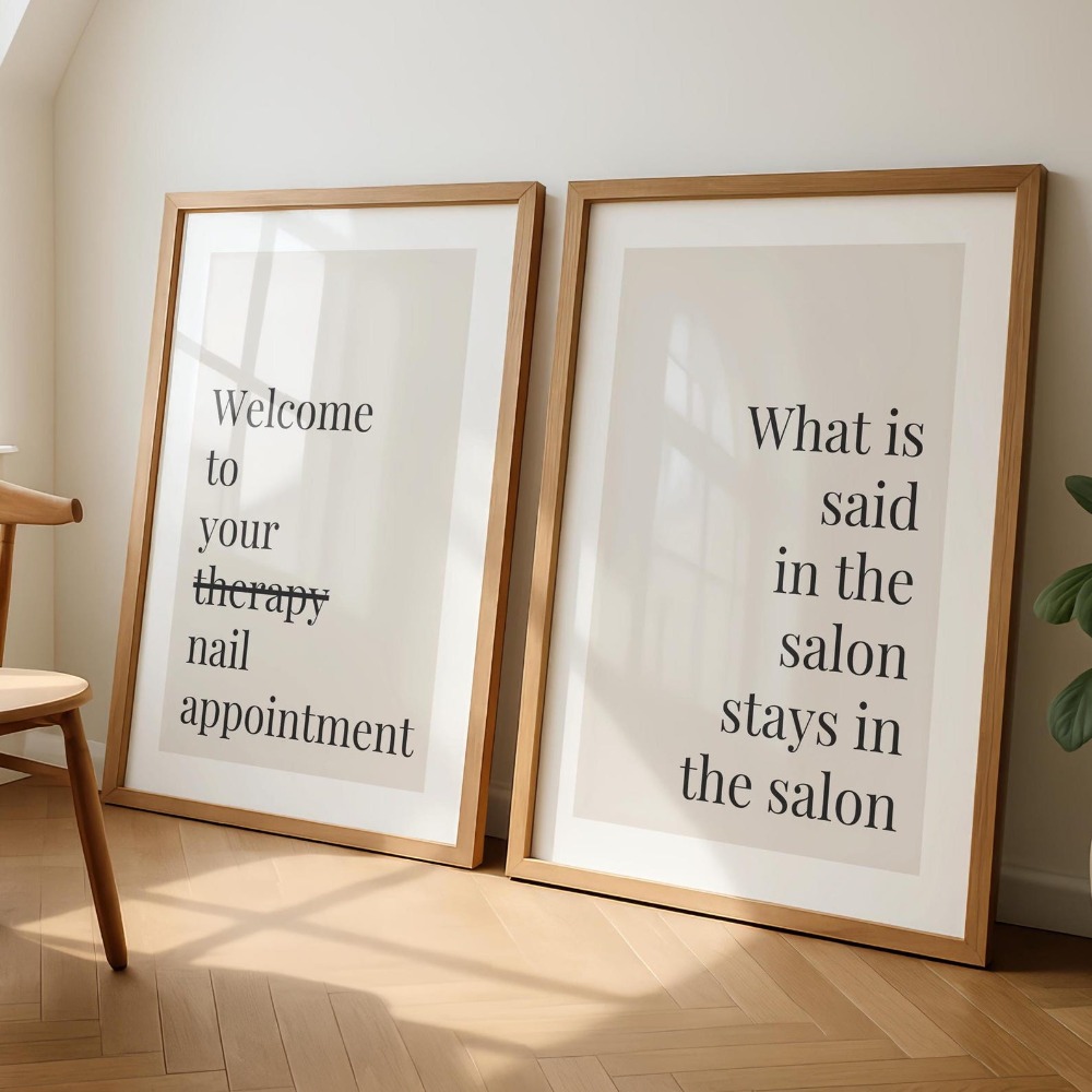 TEMU 2D Plat, 2D Plat, 2D Plat Zonder Frame Poster (2 stuks) Nagelstyliste Salon Prints - Salon Decor - Nagel Tech Muurkunst, Halloween Kerst Decor