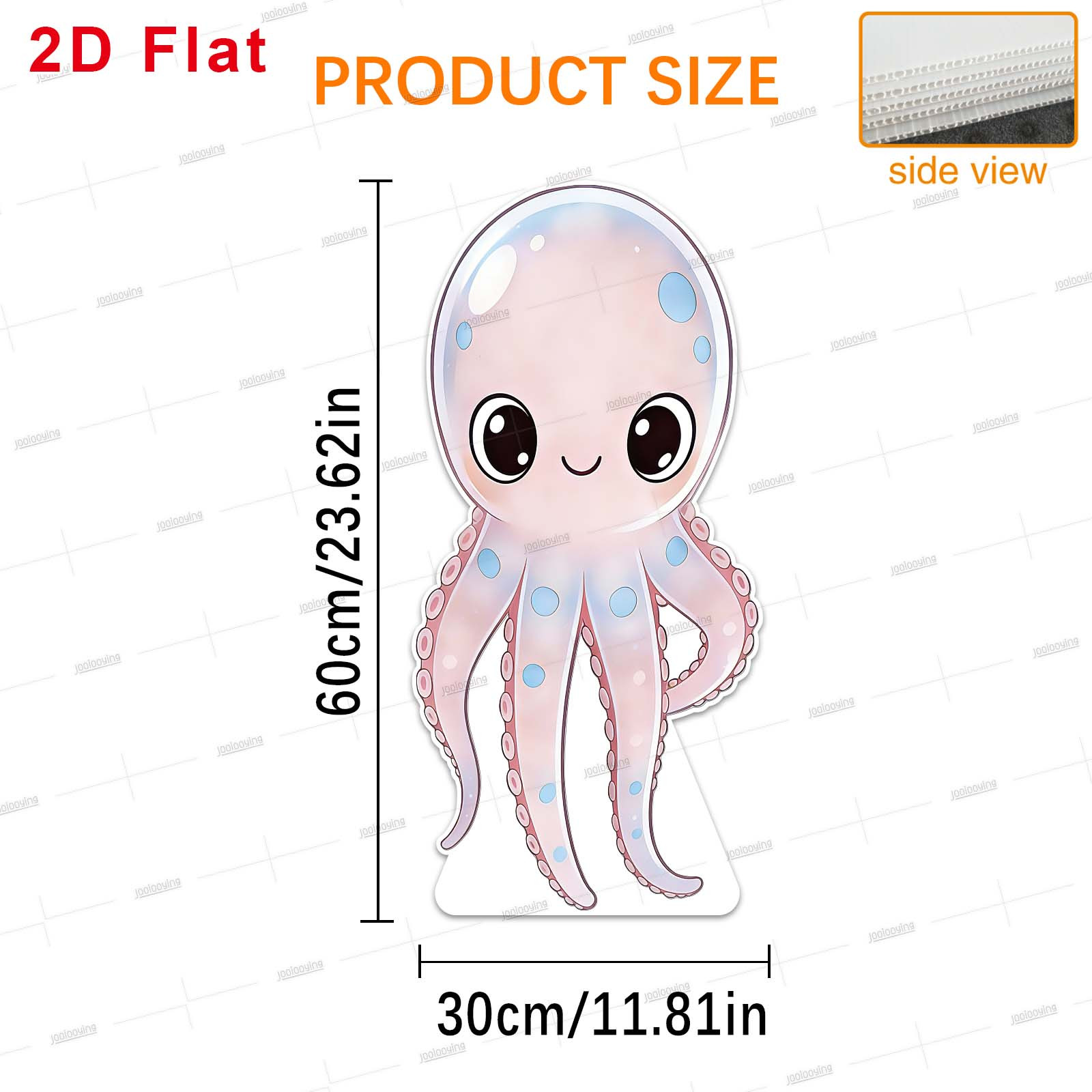TEMU 1pc Birthday Party 2d Flat Festival Party Photo Booth Photo Props Stand Festival Celebration Decoration Sign Cute Octopus Main Pattern Cardboard