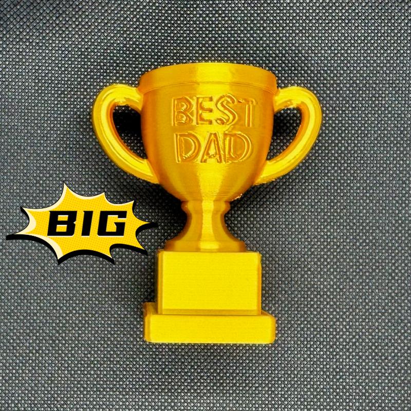 TEMU 1pc Dad Trophy Mini Statue Ornament, Best Dad Golden Plastic Trophy, Desktop Sculpture Award, Car Interior Accessory, Suitable For Holiday