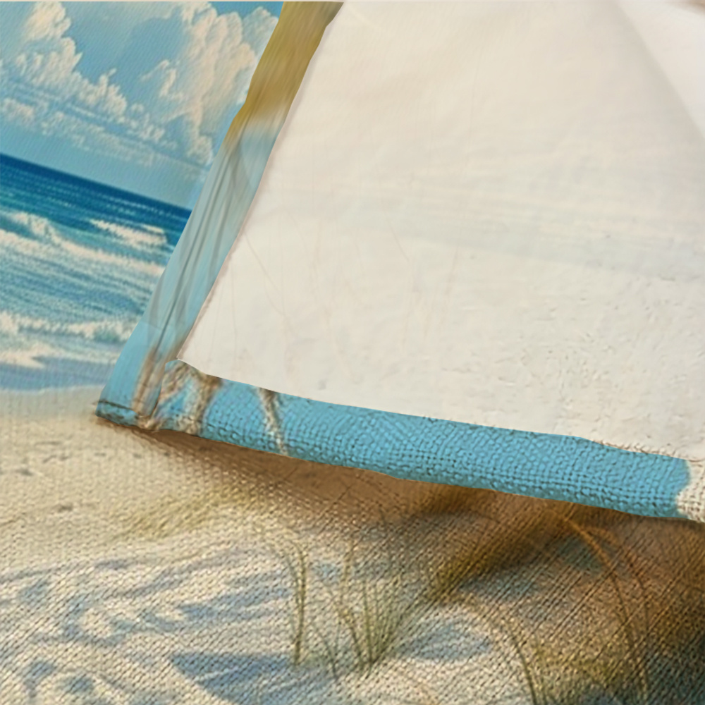 Lot de 4 sets de table thème plage avec vagues et coquillages_voghion.com