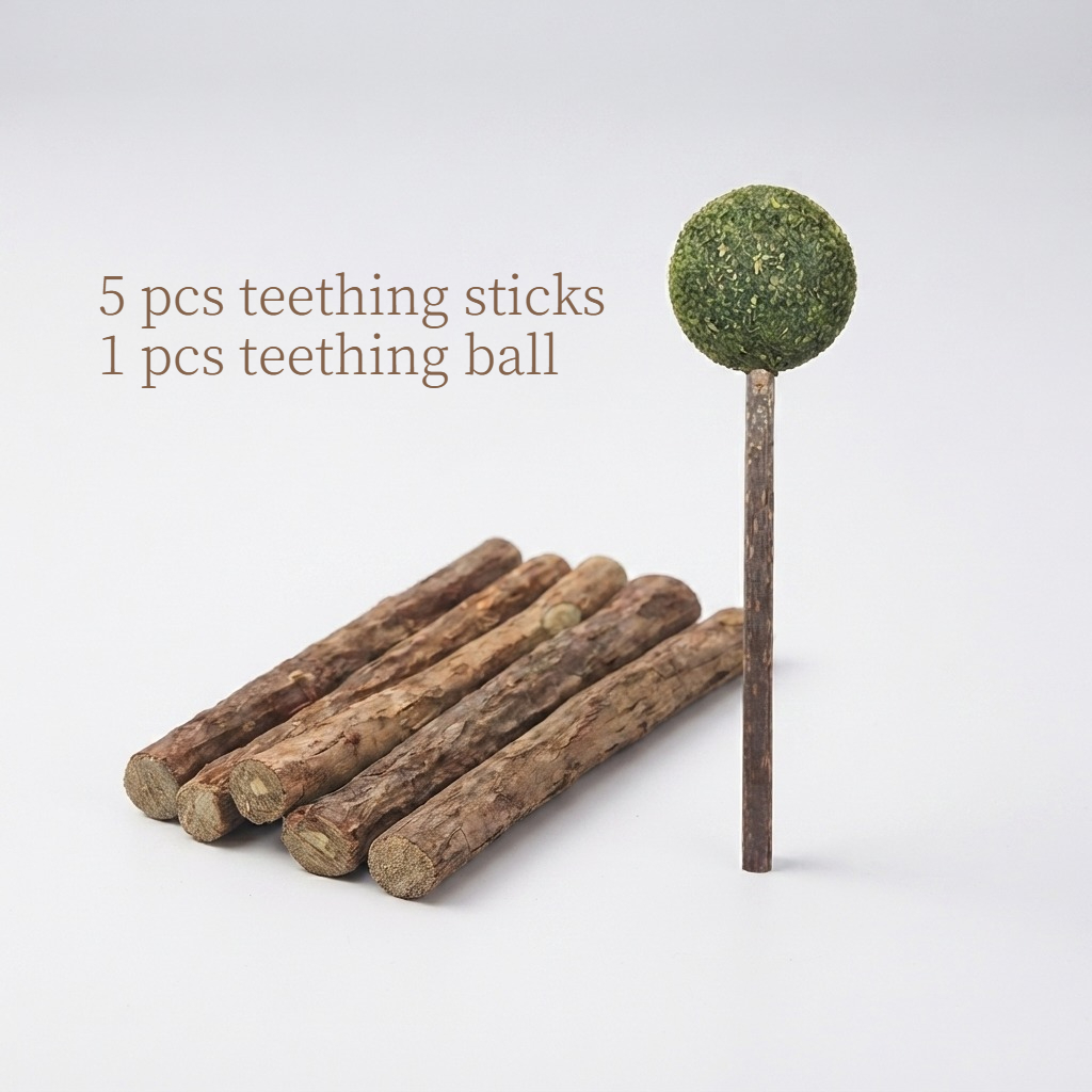Image of Cat Toy 6pcs Chew Sticks Pet Wood Comfortable Bite Design Promotes Dental Health Indoor Play Essential For All Age Cats Material Relaxed Entertainment Style
