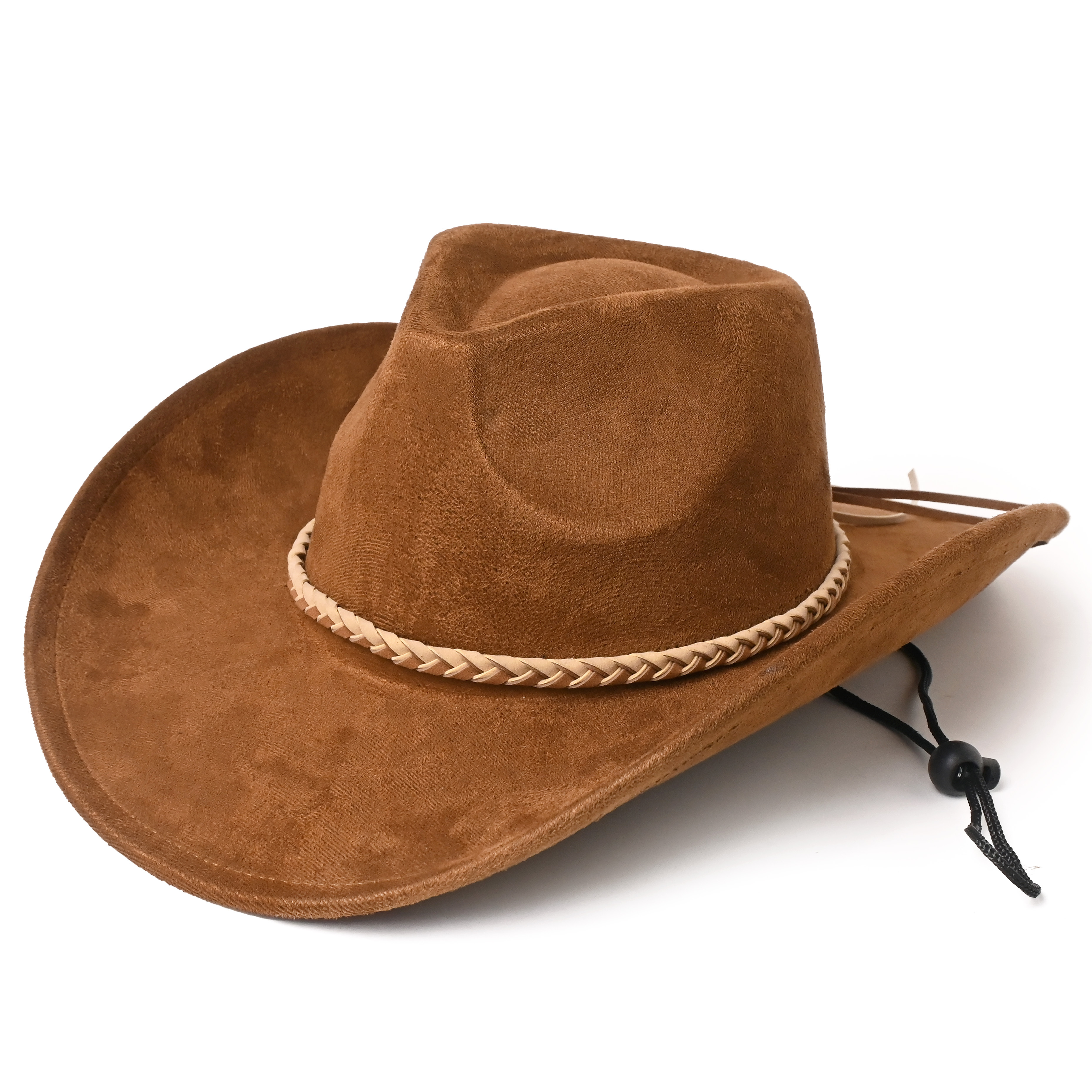 Image of -block Twist Band Solid Brim Denim Hat Western Vintage Style Outdoor Riding Hat Outdoor Party Ball Top Hat