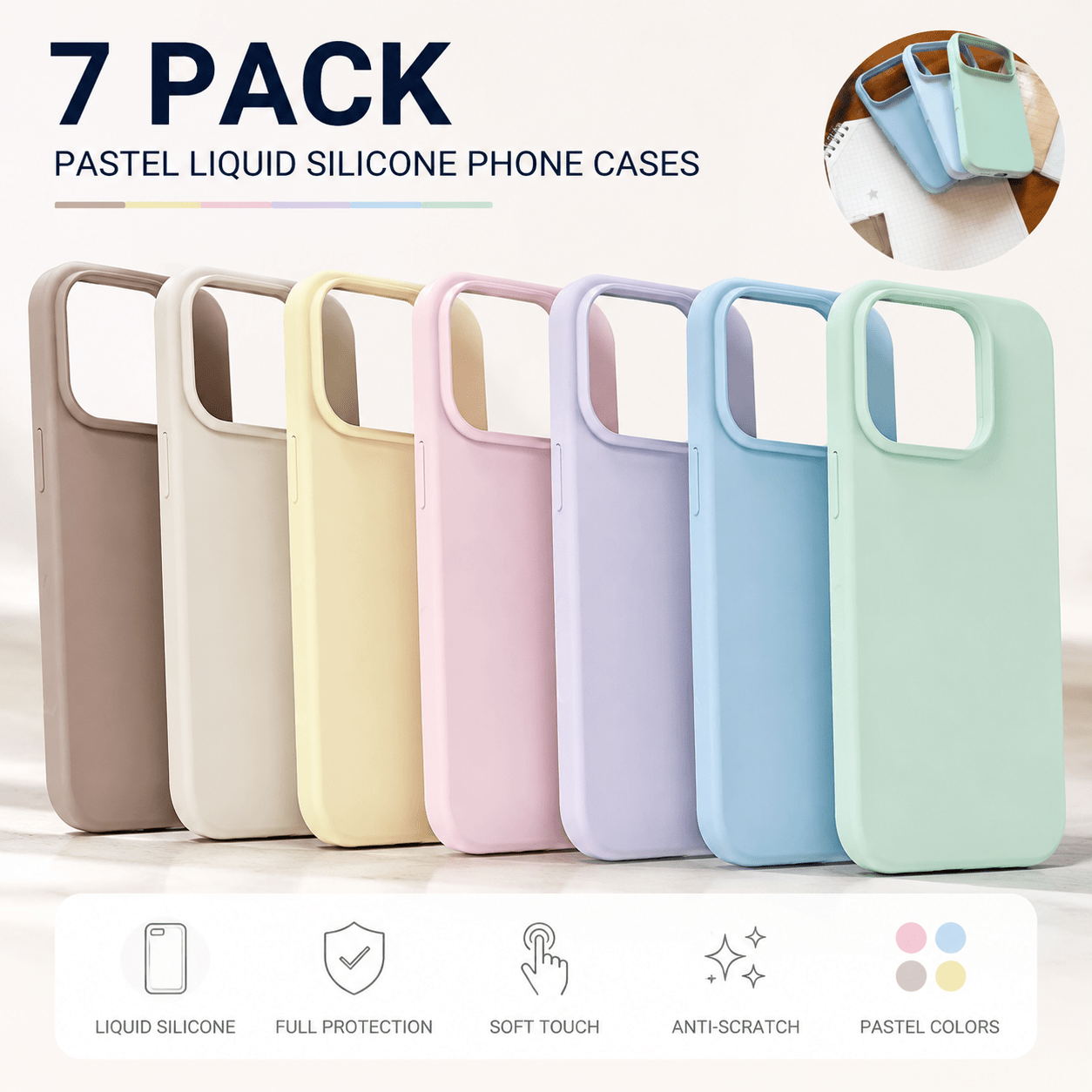 TEMU Étui de téléphone : Étui pour 17 Pro Max/16 Pro/15/14/13/12, couleur unie, texture feutre nuage de qualité supérieure, douce pour , antichoc,