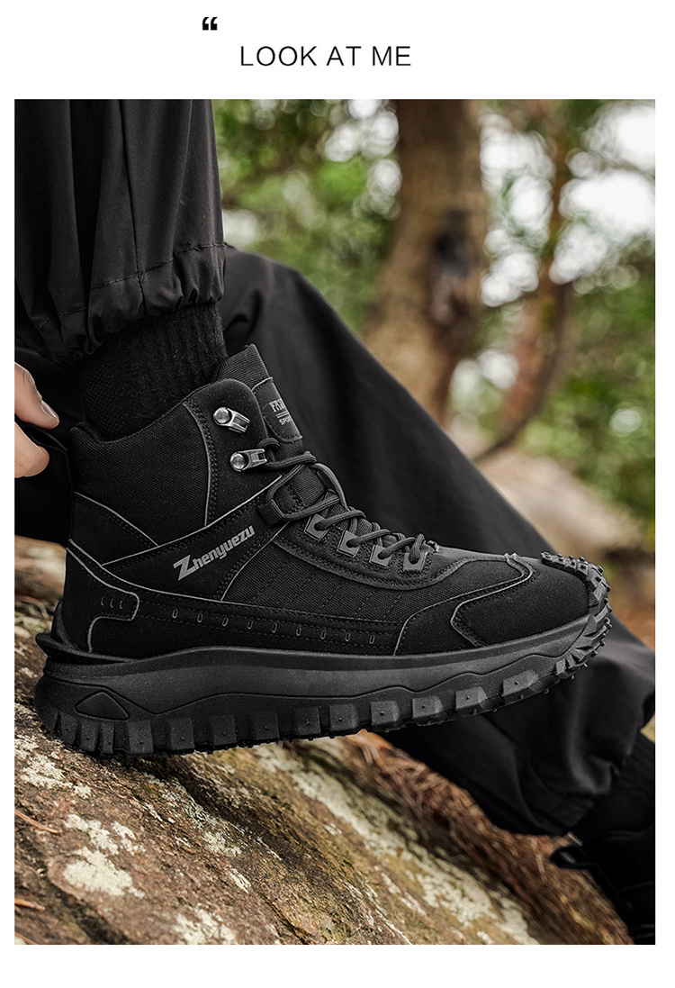 Nuevos Botas de Senderismo Deportivas de Caña Alta Oversize para Otoño, Cómodas Zapatillas Casuales Ligeras de Suela Gruesa, Adecuadas para Actividades al Aire Libre Durante Todo el Año, Caminar, Viajar, Escalada y Equipo de Camping