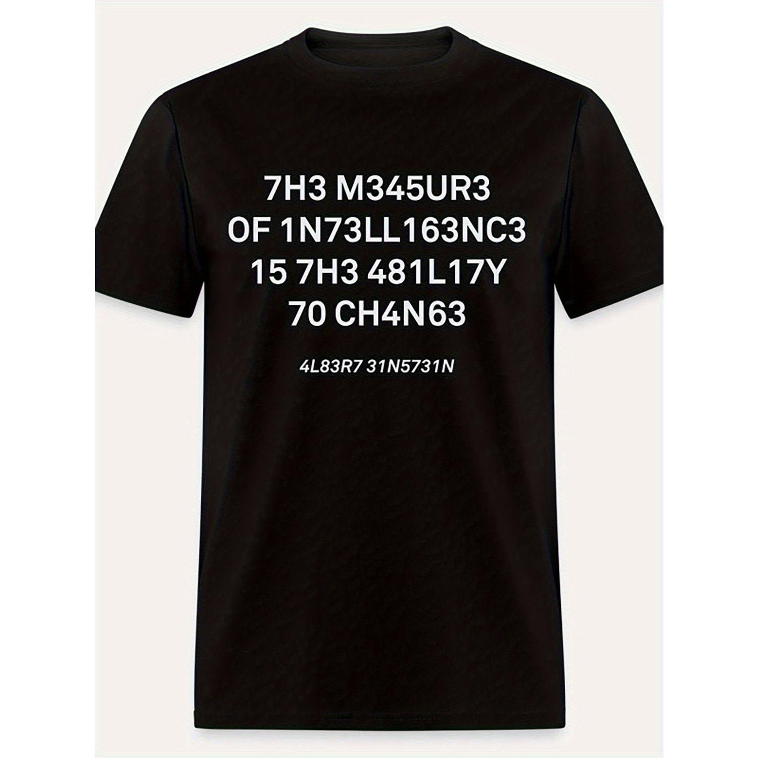 

Humorous "7h3 M34ur3 157h 0717" Graphic Men's T-shirt - Casual Tee With Short Sleeves, Smooth , Machine Washable For All