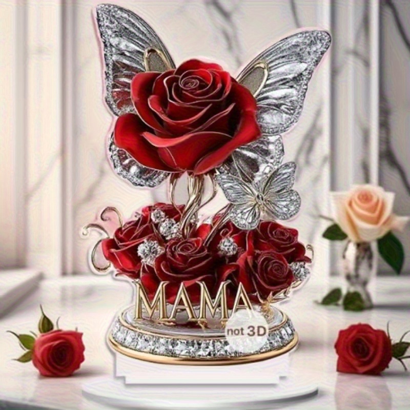 2d flat mothers day flower 2d acrylic rose gift eternal true