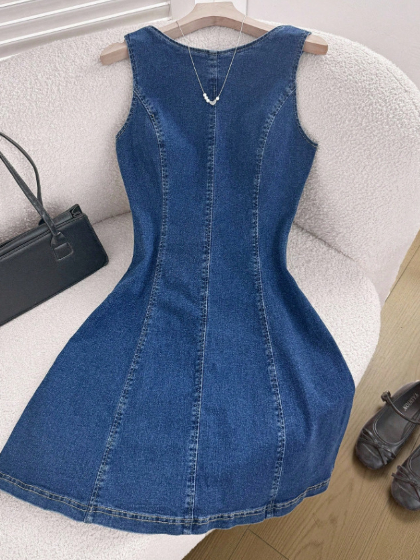 denim dress midi sold on Temu United States