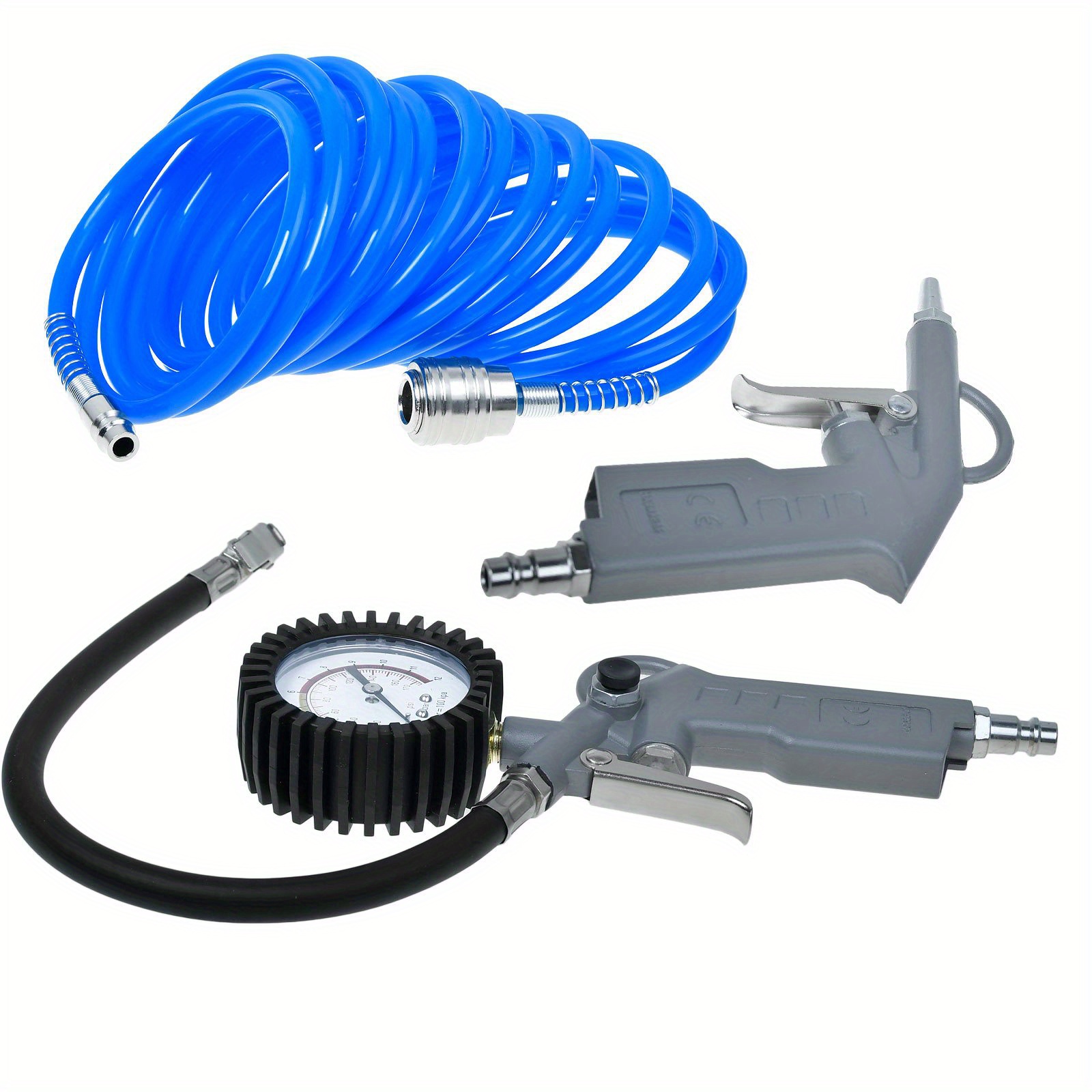 3pcs Air Compressor Accessories Tool Kit Tire Inflator Blow Up With Air Hose, Without Battery