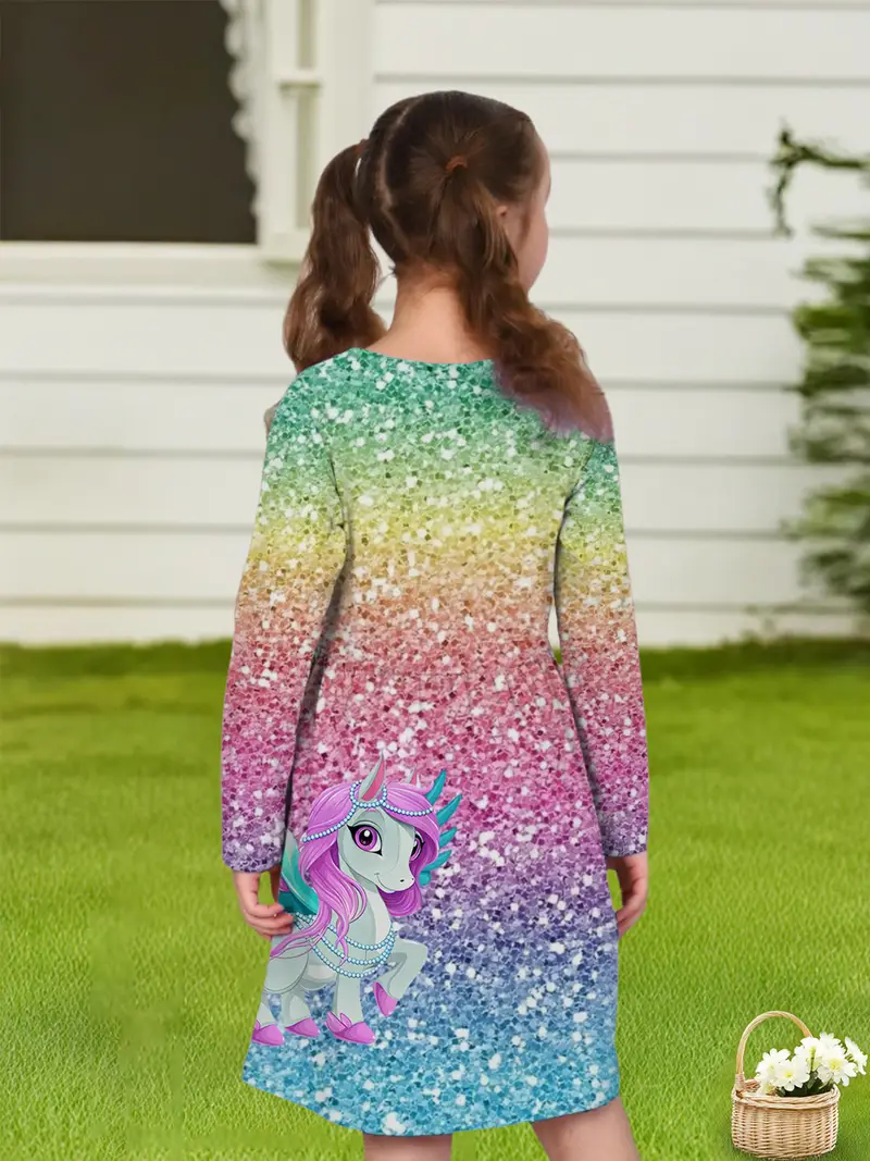 unicorn winter dress autumn winter unicorn long sleeve dress ow