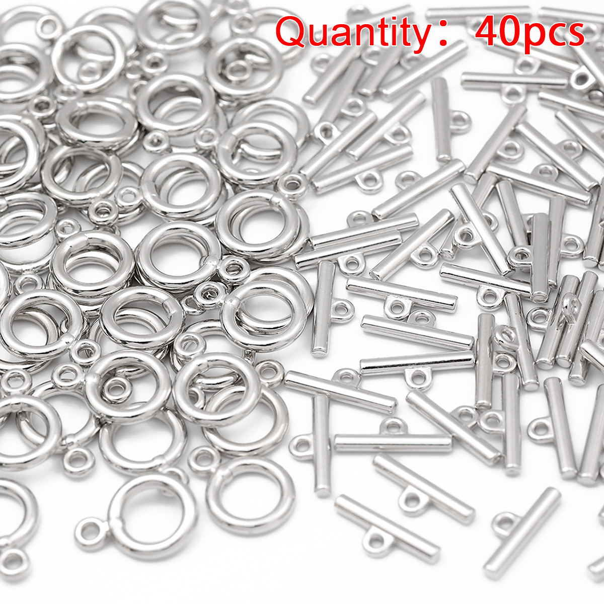 TEMU 40pcs Of 16mm Dark Golden And Silvery Plastic Ot Buckles For Arts, Crafts, And Sewing Supplies; Diy Beading And Jewelry Making; Decorative Beads