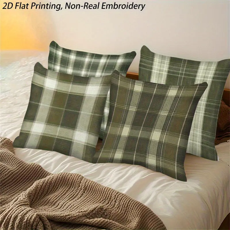 4pcs pillowcases double sided two dimensional solid hidden zipper soft comfortable game room graduation season and decoration no insert machine washable retro style modern embroidery effect durable fabric easy to c Product details 2