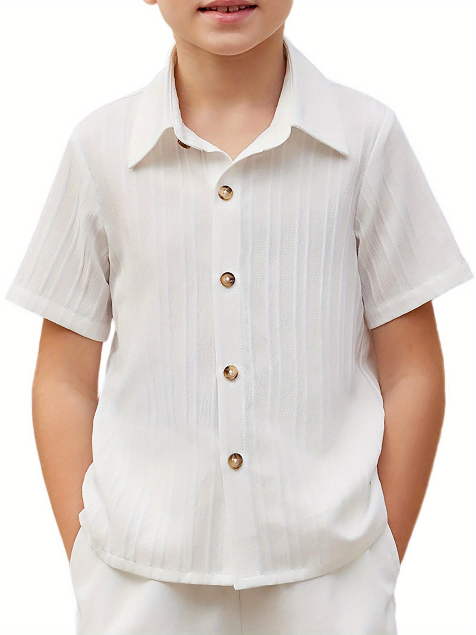 Camisa Blanca Niño Camisa Manga Corta Niño 6-13 Años Estilo