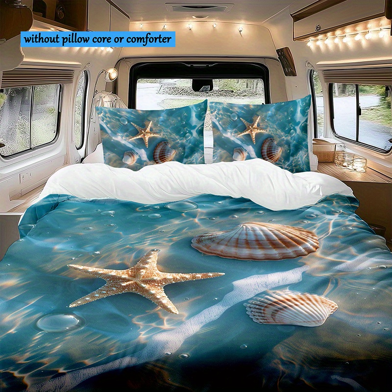 Nautische Küstendecke – Weich, Warm, Plüsch Mit Seestern & Muscheln, 152,4 X 203,2 Cm, Für Bett, Sofa & Outdoor