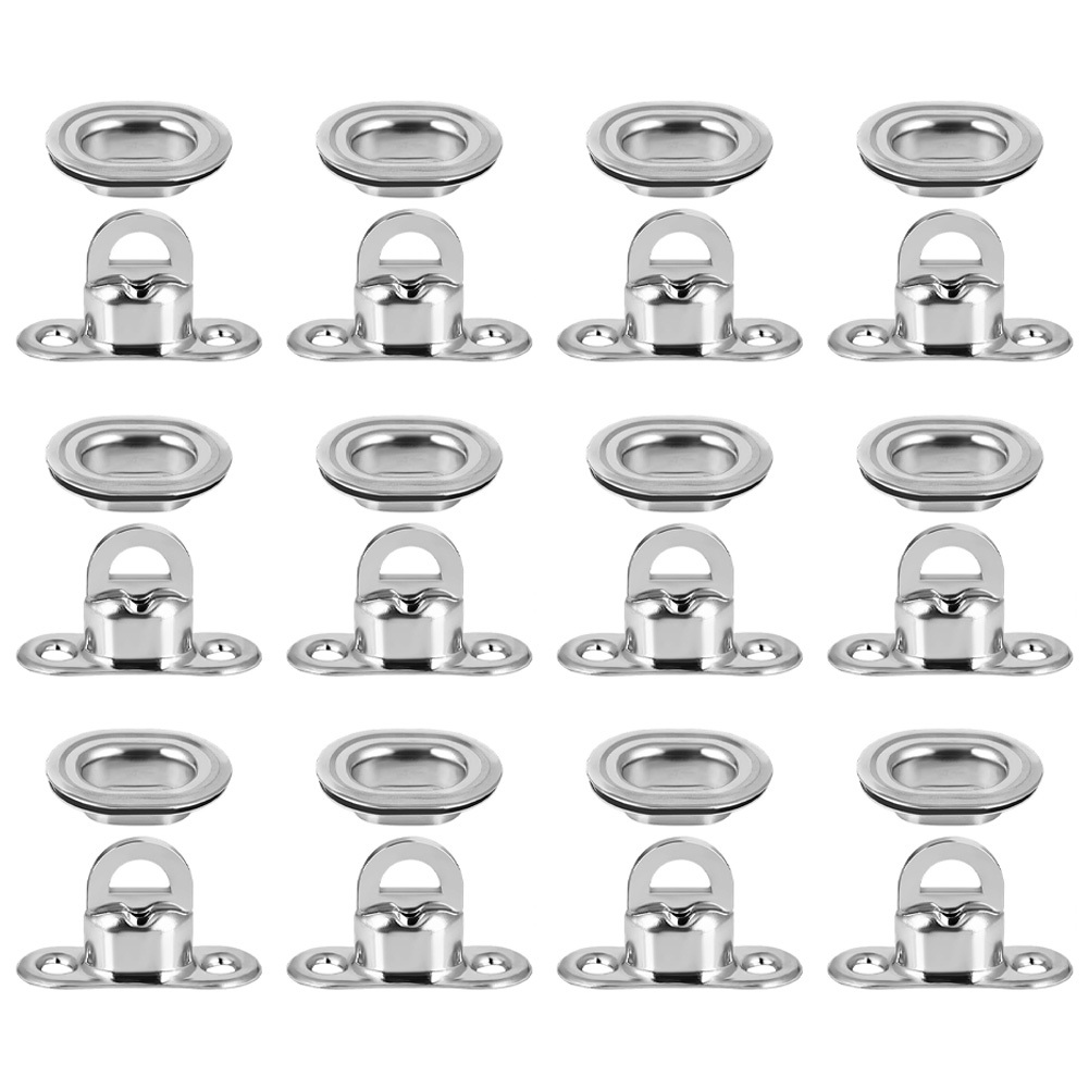 E-shop 12 Sets Ovale Ösen Drehverschluss Kupfersperren Spannschloss Auto Anhänger Plane