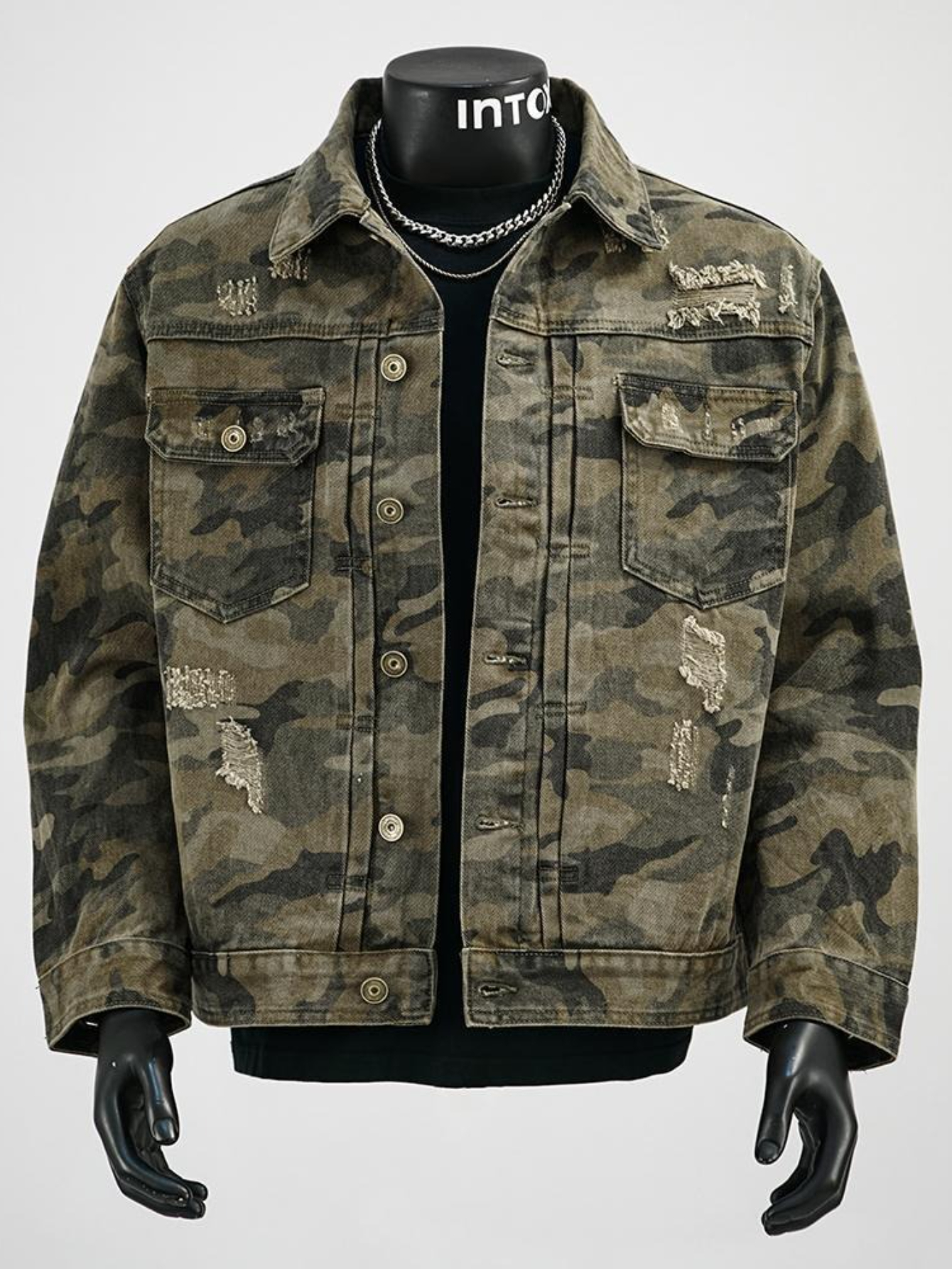 Men'S Vintage American Retro Camouflage Tactical Workwear Jacket - Loose Fit Denim Coat with MOLLE System, Multiple Pockets & Adjustable Strap, Durable Medium-Stretch Fabric for Outdoor, Casual & Everyday Use (Spring/Fall) - Tactical to Casual Style