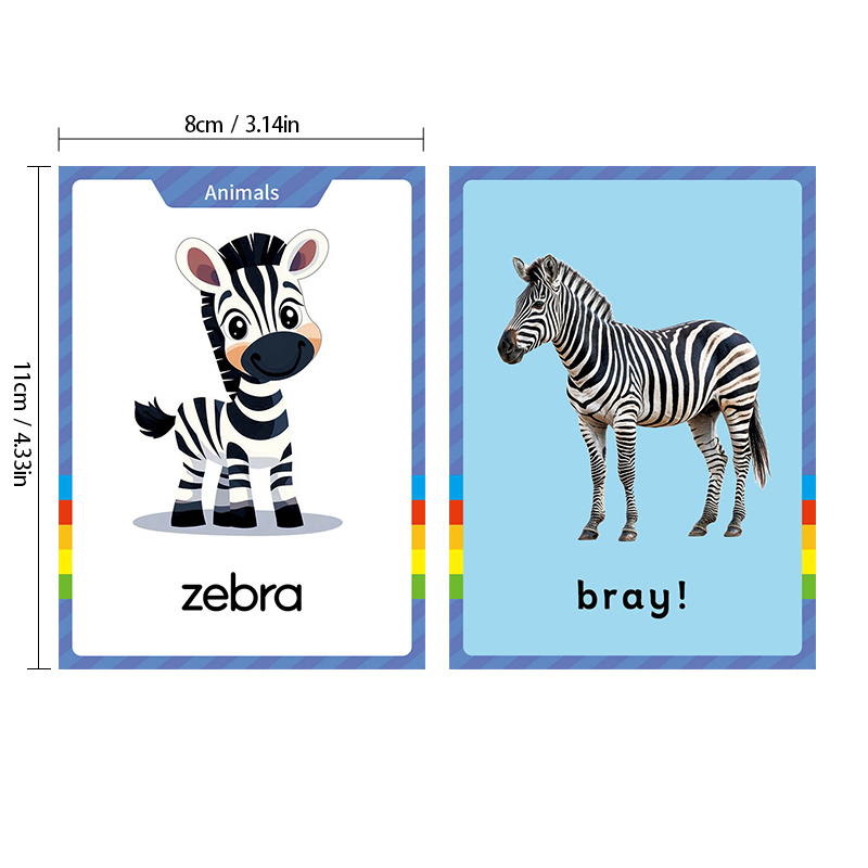 41 Words Animal Cognition Learning Cards for Kids