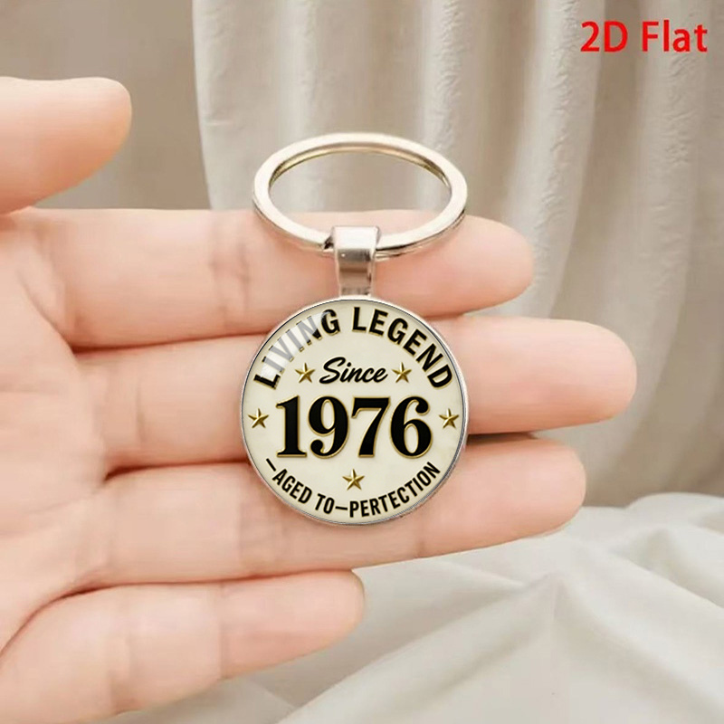 TEMU 1 portachiavi con motivo piatto 2D "Living Legend Aged to Perfection", borsa in di e accessorio trendy per auto, per compleanno, festa del pap�,