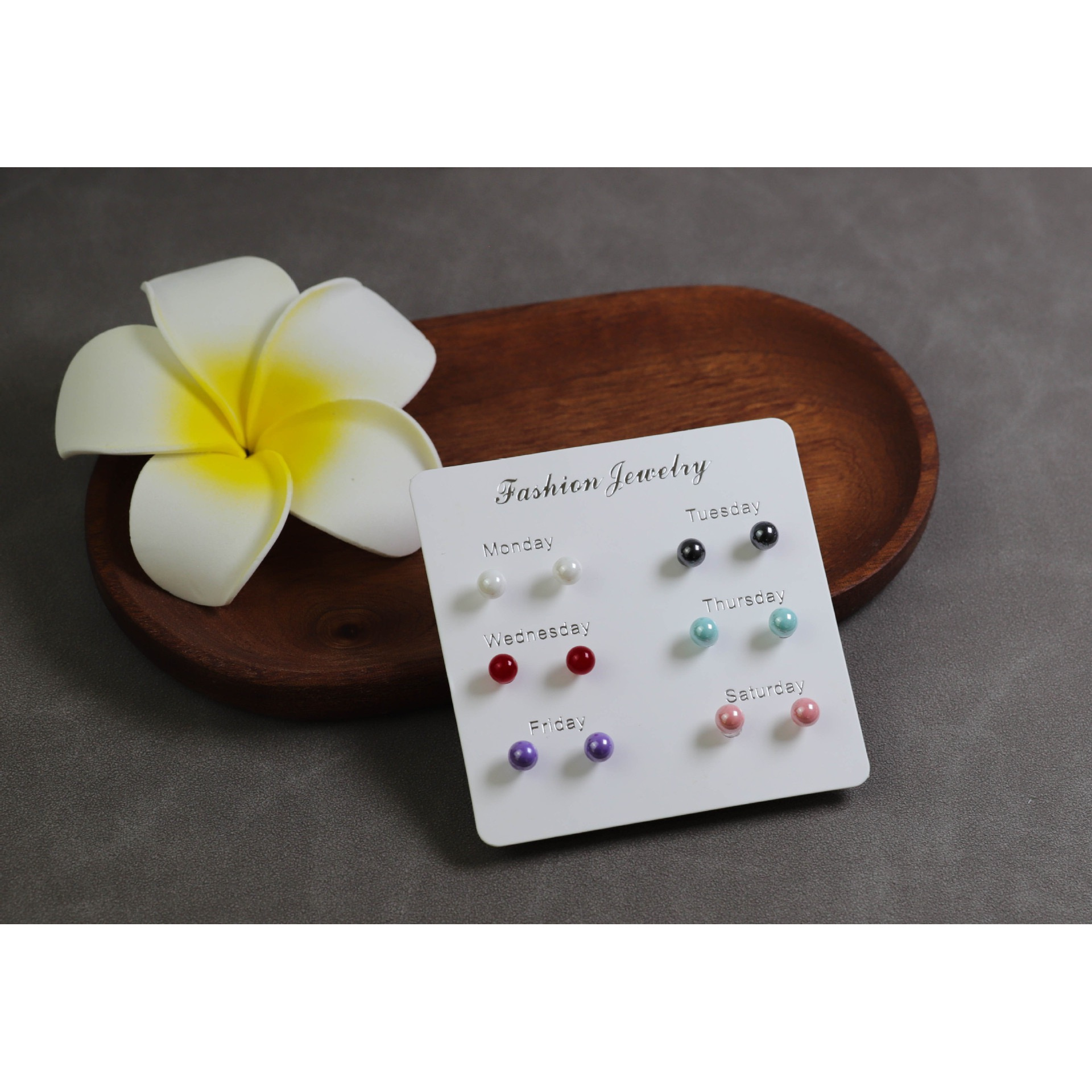 12pcs Resin Ear Stud Set with Plastic Earring Posts