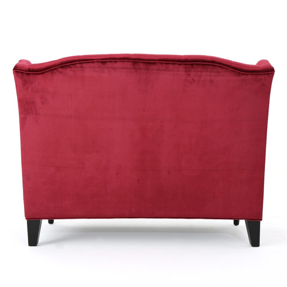 50-Inch Two-Seater Sofa, Comfortable Velvet Fabric, Mid-Century Modern Style, Minimalist Design, Extended Backrest, Compact Two-Seater Suitable for Bedrooms, Apartments And Home Offices